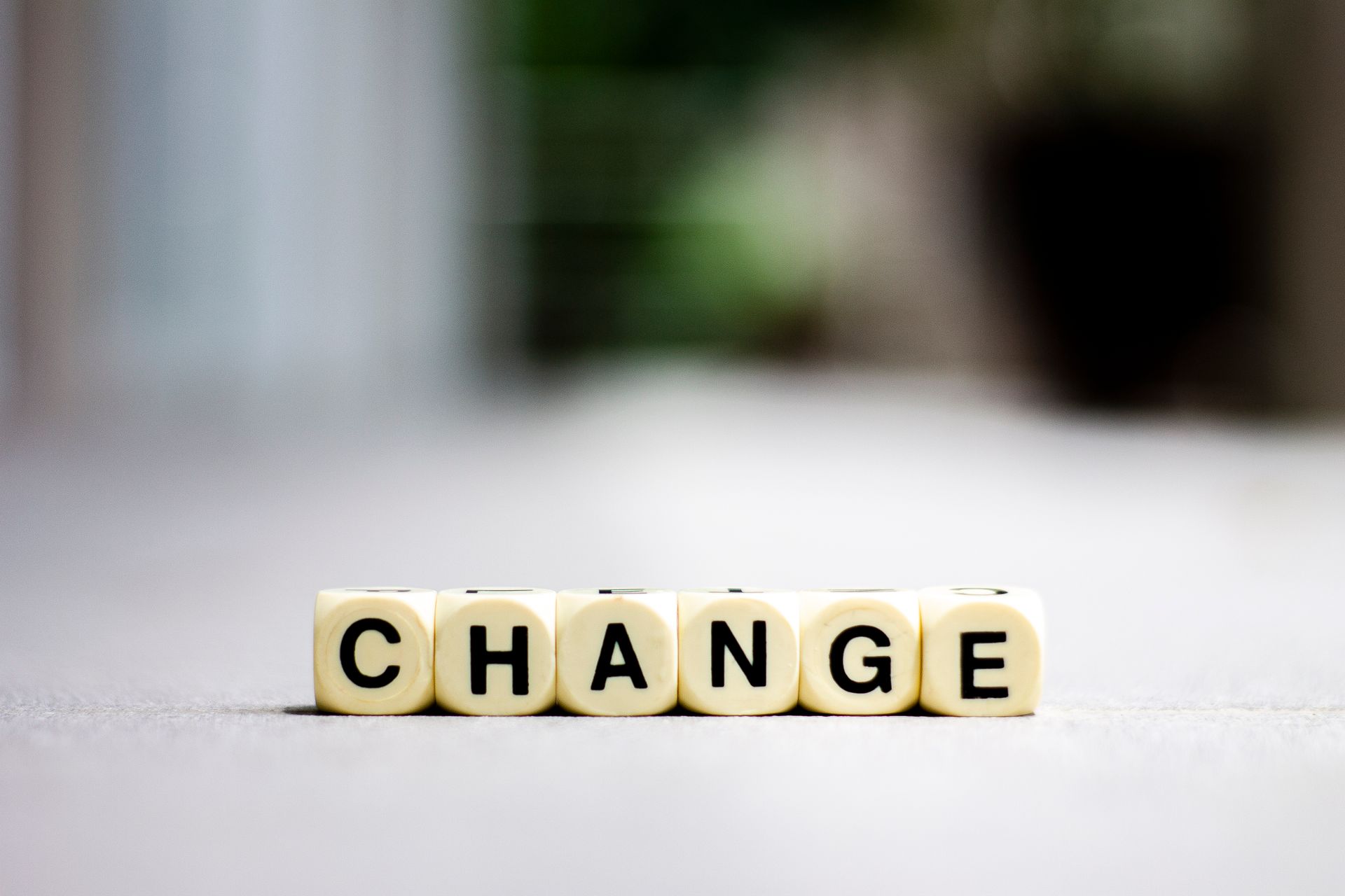 Blocks that spell out the word "change."